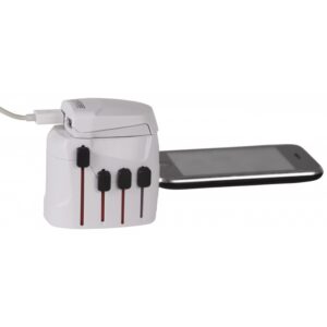 Adaptor priza universal 3P cu USB Skross, intrare 2 poli + USB, iesire 3 poli 'ADAPT-PLUG-UNIV/3P/USB-SKRS'