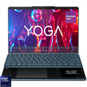 Laptop Lenovo 13.3'' Yoga Book 9 13IMU9, 2.8K OLED Touch, Procesor Intel® Core™ Ultra 7 155U (12M Cache, up to 4.80 GHz), 16GB DDR5X, 1TB SSD, Intel Integrated Graphics, Win 11 Home, Tidal Teal, 3Yr Onsite Premium Care