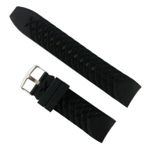 Curea Silicon Neagră cu crem, capete curbate - 24mm