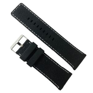 Curea Silicon Neagră, cusătură albă - 30mm