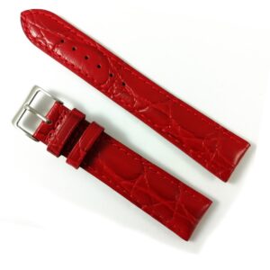 Curea Piele Roșie Imprimeu Crocodil - 20mm