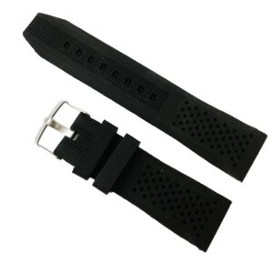 Curea Neagră Silicon cu găurele -  20mm, 22mm, 24mm