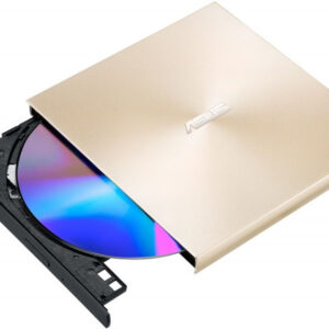 Unitate optica notebook ASUS ZenDrive U9M, DVD writer extern 8X, ultra-subțire 13.9mm, suport M-DISC, compatibil cu USB tip C și tip A pentru Windows și Mac OS, Nero BackItUp, E-Green, Auriu