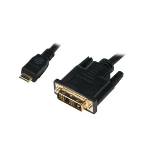 CABLU video LOGILINK, adaptor Mini-HDMI (Type C)(T) la DVI-D SL (T), 2m, conectori auriti, negru, "CHM004" (timbru verde 0.8 lei)