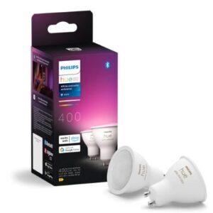 Set 2 becuri LED Philips Hue BT GU10 4.2W 400lm White and Color Ambiance 8720169229815
