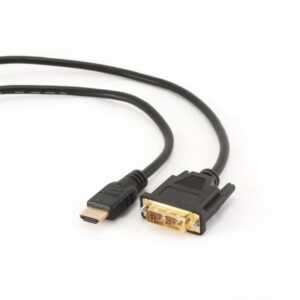 Cablu de date HDMI-DVI tata-tata, conectori auriti, lungime cablu: 1.8m, bulk, Negru, GEMBIRD (CC-HDMI-DVI-6)
