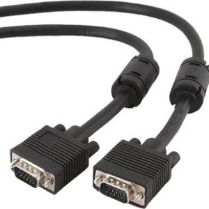 Cablu monitor VGA, conectori DSub 15-pin tata-tata, dublu ecranat, lungime cablu: 1.8m, miez ferita, retail, Negru, GEMBIRD (CC-PPVGA-6B)