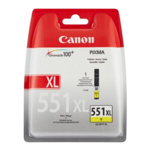 Cartus cerneala Original Canon CLI-551Y XL Yellow, compatibil IP7250/MG5450/MG6350 (BS6446B001AA)