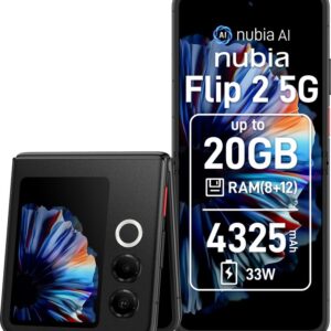 Smartphone ZTE nubia Flip 2, 256GB, 20GB RAM (8GB + 12GB extensibili), Dual SIM, Tri-Camera, 5G, Night Black