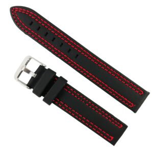 Curea de ceas din piele naturală neagră - 18mm WZ2876