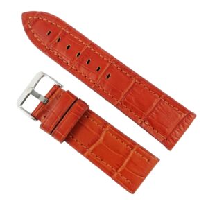 Curea de ceas din piele naturală Maro - 24mm WZ2881