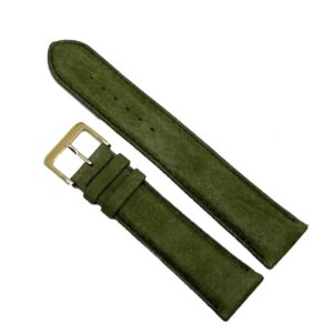 Curea Ceas „Suede Forest” – Piele Întoarsă Veritabilă, Verde Smarald (18mm - 20mm)