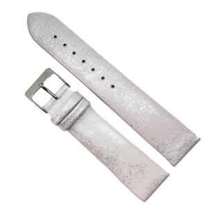 Curea Ceas „Silver Glamour” Fancy22 – Piele Naturală Argintie (14mm - 22mm)