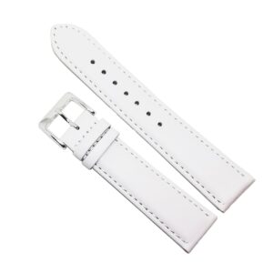 Curea Ceas „Arctic White” – Piele Naturală Mată (8mm - 24mm)