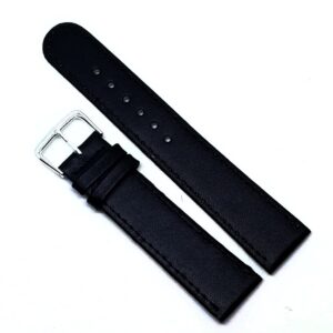 Curea Ceas „Obsidian Comfort” C3066 – Piele Naturală Hipoalergenică, Negru Mat (8mm - 22mm)