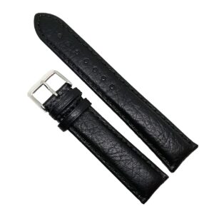 Curea Ceas „Pure Obsidian” 7D22 – Piele Naturală Hipoalergenică, Negru Mat (18mm - 24mm)