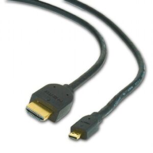 Cablu de date HDMI v.1.3 A tata la micro HDMI D tata, conectori auriti, lungime cablu: 1.8 m, bulk, Negru, GEMBIRD (CC-HDMID-6)