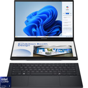 Laptop ASUS 14'' Zenbook Duo OLED UX8406CA, 3K 120Hz Touch, Procesor Intel® Core™ Ultra 9 285H (24M Cache, up to 5.40 GHz), 32GB LPDDR5X, 1TB SSD, Intel Arc 140T, Win 11 Pro, Inkwell Gray