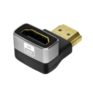 ADAPTOR video LOGILINK, HDMI (T) la HDMI (M), conectori auriti, rezolutie maxima 8K (7680 x 4320) la 60 Hz, 90 grade, negru-gri, "AH0005A" (timbru verde 0.03 lei)