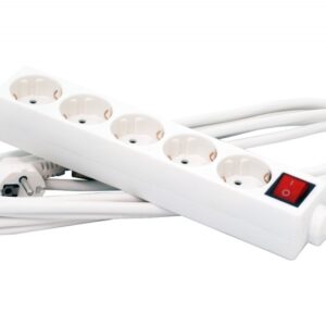 Priza cu prelungitor, 5 prize, 5m, retail, Spacer Defender 'PP-5-50R'