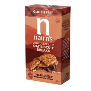 Biscuiti Fara Gluten din Ovaz Integral cu Ciocolata 160G Nairn's