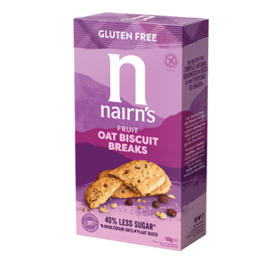Biscuiti Fara Gluten din Ovaz Integral cu Fructe 160G Nairn's