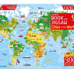 Set Puzzle 300 piese si Carte - Cities of the World
