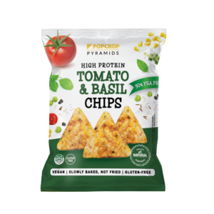 Chipsuri Proteice de Mazare cu Aroma de Rosii si Busuioc 60G Popcrop