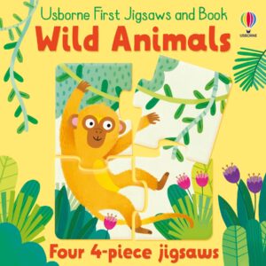 Set 4 Puzzle + Carte - First Jigsaws And Book: Wild Animals Usborne