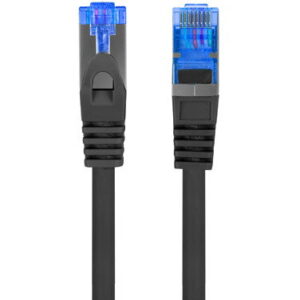 Accesoriu Retea Patchcord Cat.6A S/FTP LSZH CCA 0.5M Black Fluke Passed
