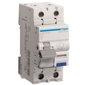 Disjunctor diferential RCBO 1P+N 10A, 10mA, B 6kA, tip A, QuickConnect Hager ACS910D