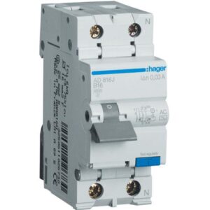 Disjunctor diferential 1P+N 16A/30mA curba B tip AC 4.5kA Hager AD816J