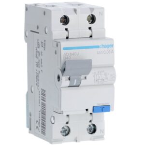 Disjunctor diferential 1P+N 40A/30mA curba B tip AC 4.5kA Hager AD840J