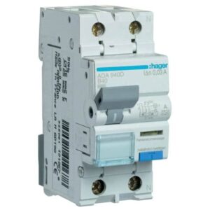 Disjunctor diferential RCBO 1P+N 40A/30mA, B, 6kA, tip A Hager ADA940D