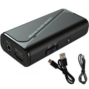 Adaptor Audio Bluetooth 2 in 1 Techstar M29, Versiune 5.4, Izolator de Zgomot, Anti-interferenta, Sunet Clar, Compatibil cu Jack 3.5mm, Sistem Audio Auto si Stereo Acasa, Portabil, Cablu Type-C Inclus