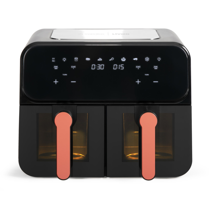 Resigilat!Friteuza cu aer cald dubla Livoo DOC316, 9L (2x4.5L), 2400W, 7 programe