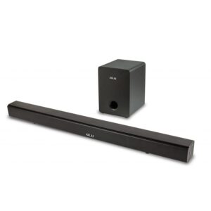 Soundbar AKAI ASB-6WSW, 2.1 canale, 70 W, Bluetooth, USB, HDMI, Aux in, Radio FM, afisaj LED, telecomanda