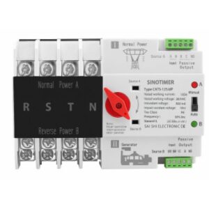 Comutator de transfer automat cu alimentare dubla, 4P, pe sina DIN , ATS, comutator selector electric 125A Sinotimer ATS125-4P / 0737214300342