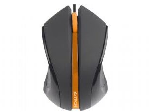 Mouse Optic USB A4TECH V-Track (N-310-1), Black/Orange, wired cu 3 butoane si 1 rotita scroll, rezolutie 1000-2000dpi si cablu 60cm