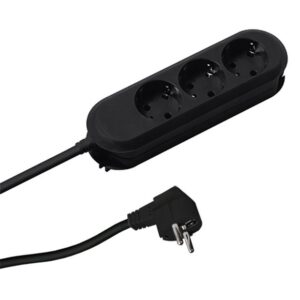 Prelungitor Bachmann SMART 3xCEE7/3 N. B387.171, 3 prize, cablu 3 m, 3x1.5mm, negru