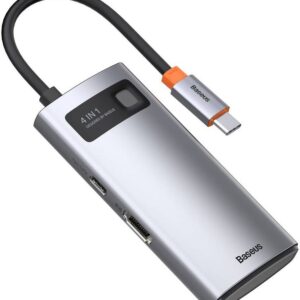 Baseus Docking Station CAHUB-CY0G, USB Tip C, 4-in-1, 100W, redare 4K