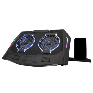 Stand/Cooler notebook White Shark ICE SHADOW, max. 17.3 inch, hub USB incorporat, Display LED, RGB LED fan, suport telefon