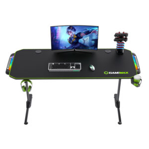 Birou Gaming Gamemax D140 Carbon, Iluminare RGB, Negru