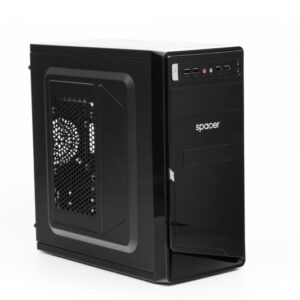 CARCASA Spacer Moon cu sursa 450W, ATX Mini-Tower, Front USB+Audio, (Black), 'SPC-MOON'