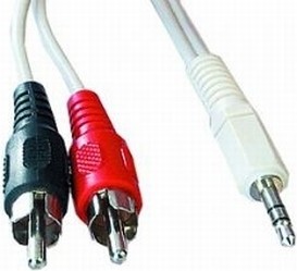 Cablu Audio stereo, conectori jack de 3.5mm la RCA, lungime cablu: 5m, bulk, Alb, GEMBIRD (CCA-458-5M)