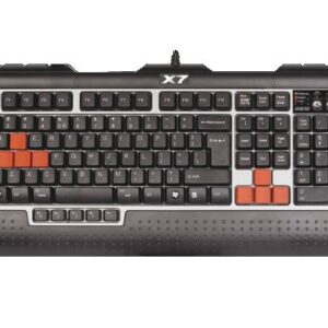 Tastatura gaming USB A4TECH 3x Fast, Black (G800V), wired cu 104 taste si 15 taste multimedia, 1 click pentru a schimba 5 moduri, Full Speed 1000Hz si rezistenta la apa