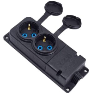 Cap prelungitor 2 prize schuko cauciuc 16A IP44 BL-2KMP-F / 8681682048782