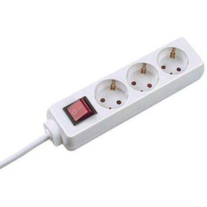 Prelungitor Bachmann SELLY 3xCEE7/3 PC, cu intrerupator, lungime cablu 1.5m, H05VV-F 3G1, alb BM-3842035