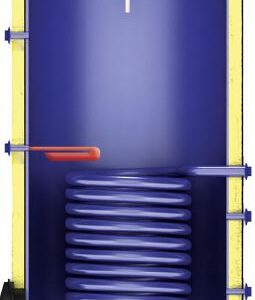 Boiler cu o serpentina FORNELLO SOL 300 LT 1S pentru centrala termica si solar montaj pe sol izolatie termica manta de protectie  flansa de vizitare