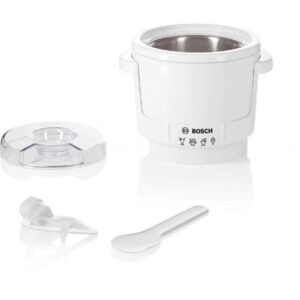 Accesoriu pentru preparare inghetata Bosch MUZ5EB2, pentru modelele de roboti de bucatarie Bosch MUM5, 550 gr, Alb